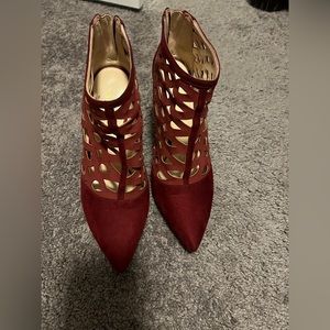 Burgundy Red Suede Nine West Heels